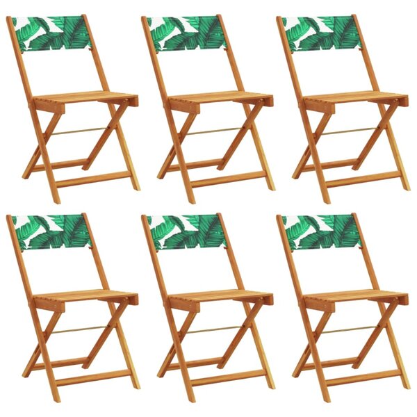 vidaXL Chaises de jardin pliantes lot de 6 vert tissu et bois massif