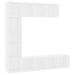 vidaXL Ensemble de bibliothèque/meuble TV 3 Pièces Blanc 180x30x180 cm