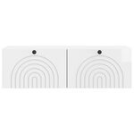 vidaXL Meuble TV mural Montage mural Blanc brillant 98 x 31 x 30 cm