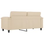 vidaXL Canapé à 2 places Crème 140 cm Tissu microfibre
