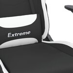 vidaXL Chaise de jeu Noir et blanc Tissu
