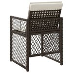 vidaXL Chaises de jardin avec coussins lot de 4 marron résine tressée