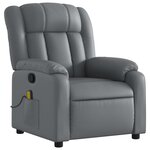 vidaXL Fauteuil de massage inclinable gris similicuir