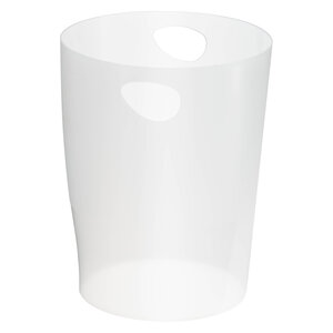 Corbeille à papier ecobin exacompta translucide givre - blanc