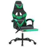 vidaXL Chaise de jeu avec repose-pied Noir et vert Similicuir