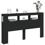 vidaXL Tête de lit à LED noir 180x18 5x103 5 cm bois d'ingénierie