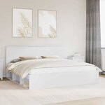 vidaXL Cadre de lit Blanc 200 x 200 cm Bois de pin massif