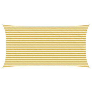 vidaXL Voile d'ombre 2 5 x 4 5 m HDPE Rectangulaire Jaune et blanc