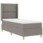 vidaXL Lit à ressorts avec matelas taupe 80x200 cm en tissu