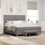 vidaXL Lit à ressorts avec matelas Taupe 180 x 200 cm tissu