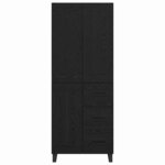 vidaXL Haut Armoire Chêne noir 69 5 x 34 x 180 cm Bois d'ingénierie