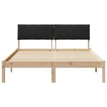 vidaXL Cadre de lit Marron et noir 140 x 200 cm Bois massif en pin