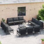 vidaXL Ensemble de canapé de jardin Anthracite Acier