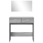 vidaXL Coiffeuse avec miroir sonoma gris 80x39x80 cm