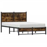 vidaXL Cadre de lit en métal sans matelas chêne fumé 120x190 cm