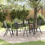 vidaXL Ensemble de salle à manger pour jardin 5 Pièces Anthracite Acier