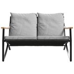 vidaXL Ensemble de meubles de balcon avec coussins 5 Pièces noir acier