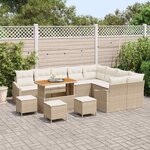vidaXL Ensemble de canapé de jardin 13 Pièces Beige Poly rotin