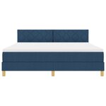 vidaXL Lit à ressorts avec matelas et LED bleu 180x200 cm tissu
