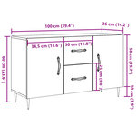 vidaXL Buffet chêne artisanal 100x36x60 cm bois d'ingénierie