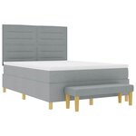 vidaXL Lit à ressorts avec matelas Gris clair 140 x 200 cm tissu