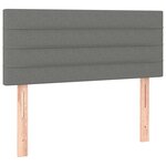 vidaXL Sommier à lattes de lit matelas LED gris foncé 120x190 cm tissu