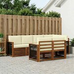 vidaXL Ensemble de canapé d'angle avec coussin 6 Pièces Naturel et Crème