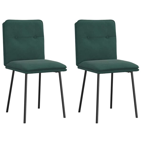 vidaXL Chaises à manger lot de 2 Vert foncé Velours