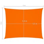 vidaXL Voile de parasol Tissu Oxford rectangulaire 4x5 m Orange