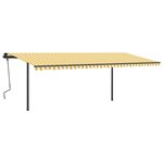 vidaXL Auvent automatique capteur de vent/LED 6x3 m Jaune et blanc