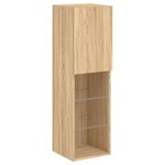 vidaXL Ensemble de meubles TV muraux 7Pièces et lumières LED chêne sonoma
