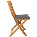 Chaises de jardin pliables vidaXL avec coussin gris 6 pièces en bois d'acacia massif