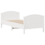 vidaXL Cadre de lit sans matelas blanc 75x190 cm bois de pin massif