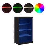 Buffet vidaXL avec lumières LED Chêne Noir 60 5x37x100 cm