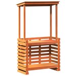 vidaXL Table de bar d'extérieur avec toit marron bois massif