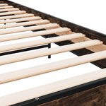 vidaXL Cadre de lit chêne fumé 75x190 cm bois d'ingénierie et métal