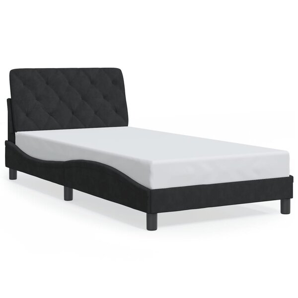 vidaXL Cadre de lit sans matelas noir 100x200 cm velours