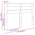 vidaXL Tête de lit Gris Sonoma 150 cm Bois d'ingénierie