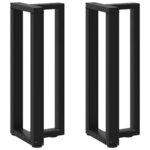 vidaXL Pieds de table console en T  2 pièces  noir  38 x 25 x (72-73) cm  acier