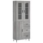 vidaXL Buffet haut Sonoma gris 69 5x34x180 cm Bois d'ingénierie