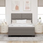 vidaXL Lit à ressorts avec matelas Taupe 140 x 190 cm tissu