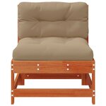 vidaXL Sofa de jardin milieu Bois de pin massif Brun cire