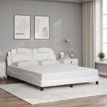vidaXL Cadre de lit avec LED sans matelas blanc 160x200 cm