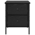 vidaXL Cabinet de Chevet avec tiroir Chêne noir 40 x 42 x 50 cm