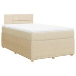 vidaXL Sommier à lattes de lit avec matelas crème 120x190 cm tissu
