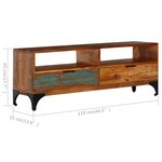 vidaXL Meuble TV 118x35x45 cm Bois de récupération massif