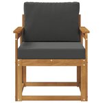vidaXL Canapé d’extérieur Bois d'acacia massif et polyester Naturel