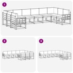 vidaXL Ensemble de canapés d'extérieur 10 Pièces Blanc et Beige