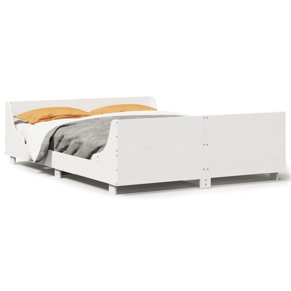 vidaXL Cadre de lit sans matelas blanc 160x200 cm bois de pin massif