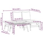 vidaXL Ensemble de bancs de jardin avec coussins 3 Pièces noir